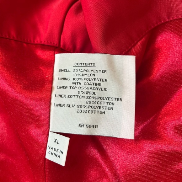 Women's Donatella Double Breasted Ruffle Hem Coat Red Size XL - Picture 8 of 14